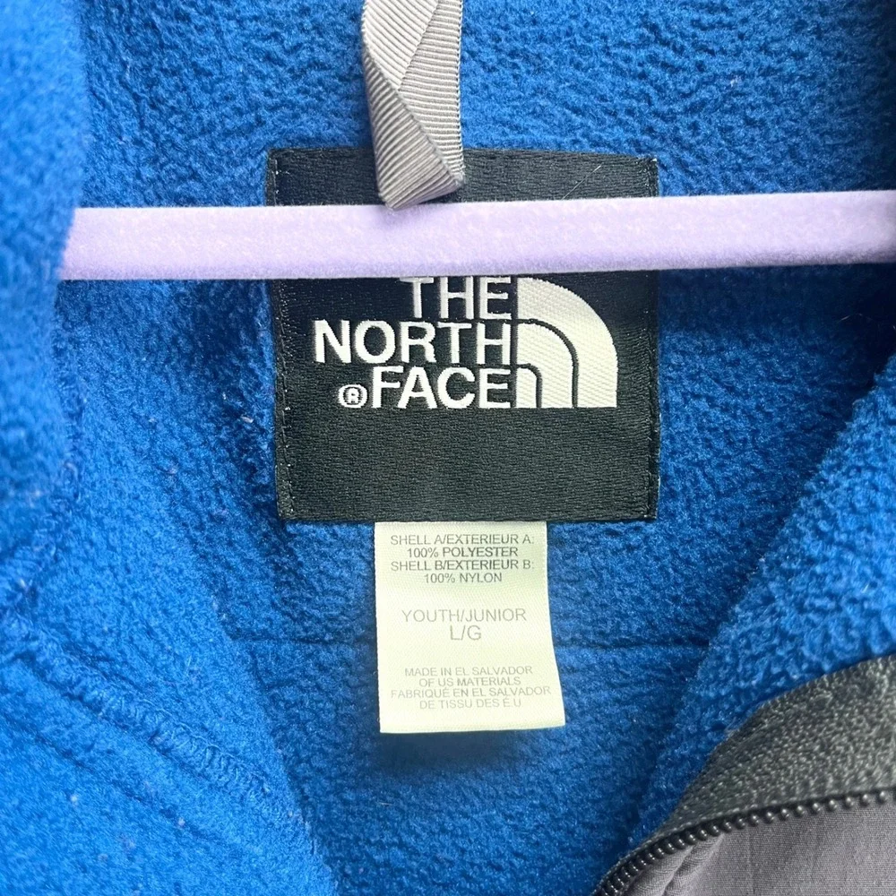 The North Face Jacket Kids Large Blue & Gray Denali Full Zip Fleece
